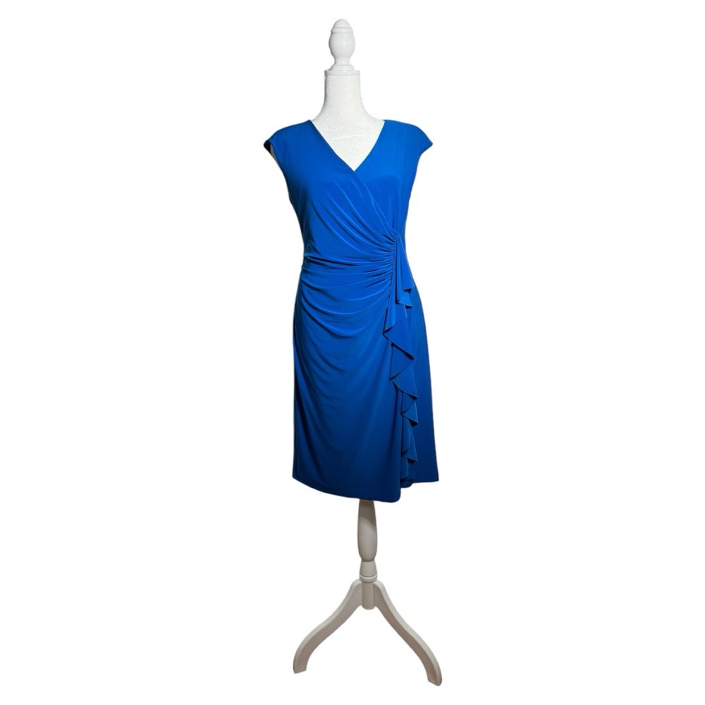 Women’s Black Label by Evan Picone Sleeveless Blue Dress Size 4.